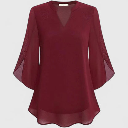 Camryn | Women’s Sophisticated Chiffon V-Neck Blouse
