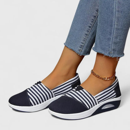 Julia | Women’s Orthopedic Striped Slip On Loafers