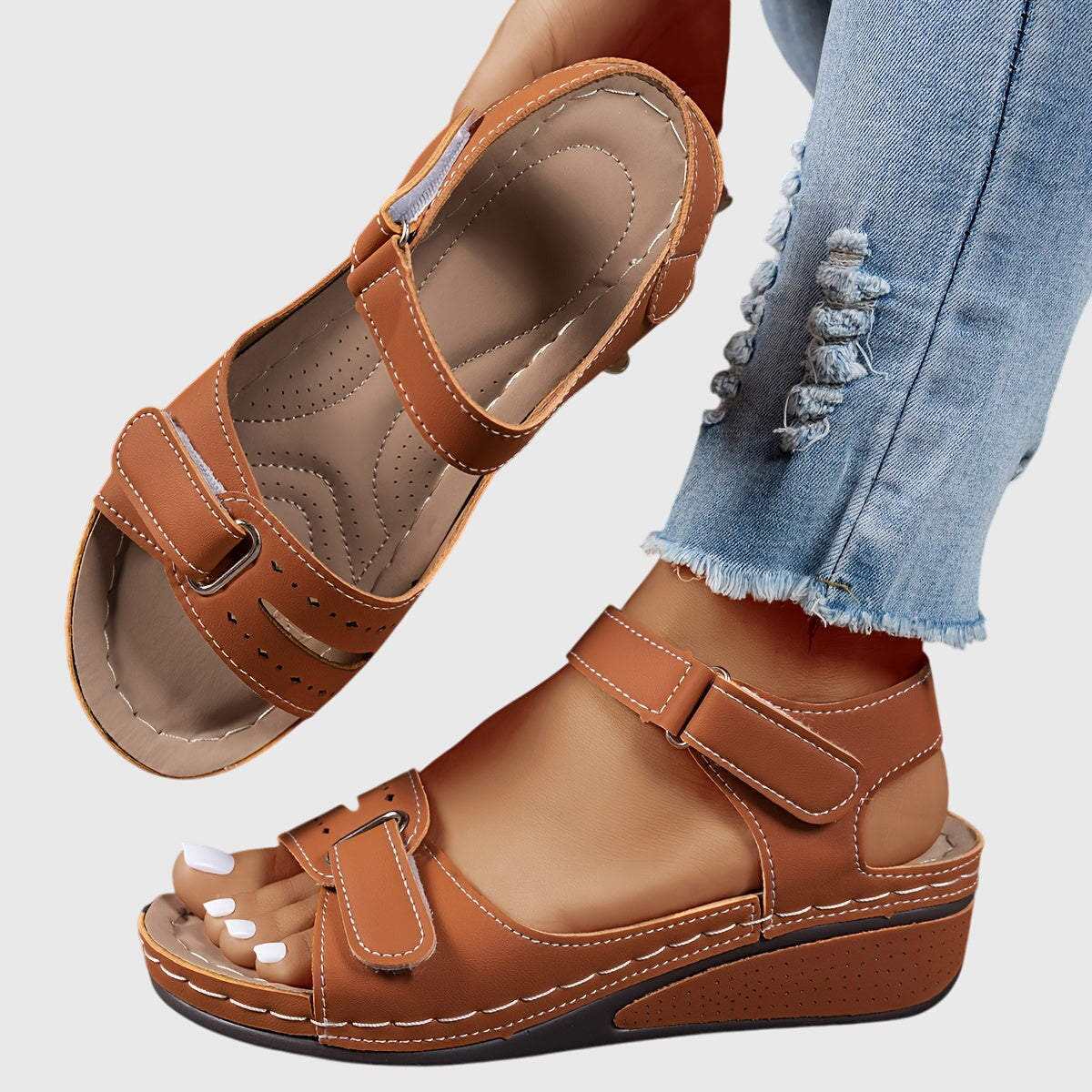 Reagan | Women’s Orthopedic Adjustable Wedge Sandals