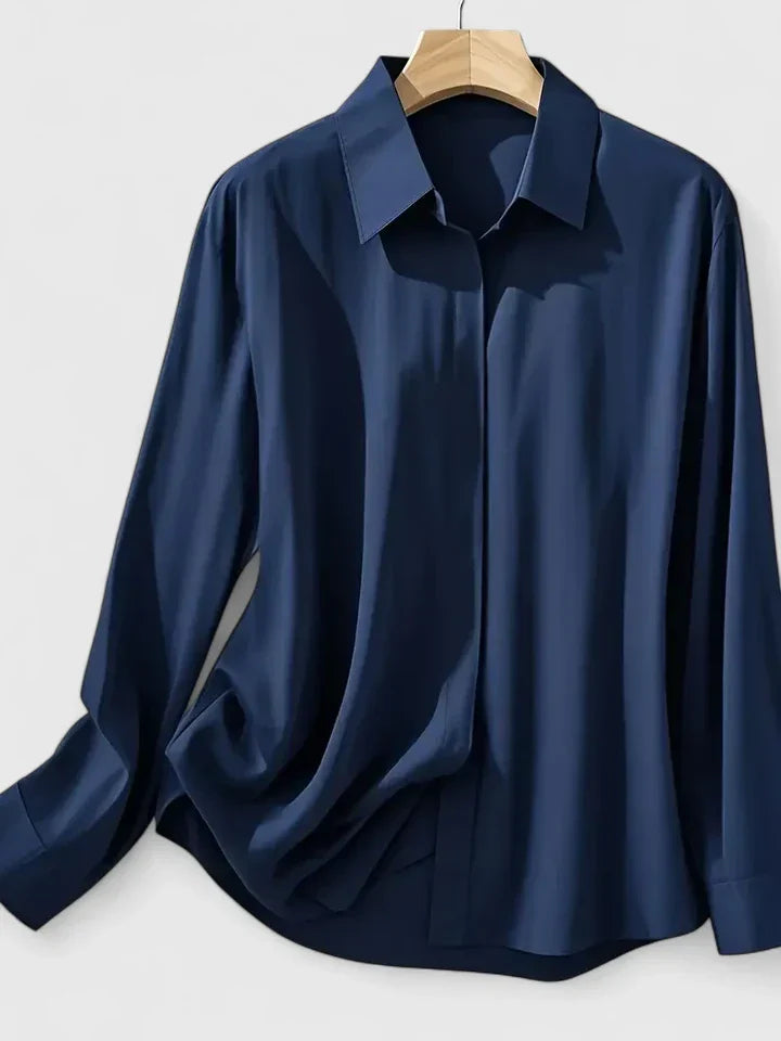 Celeste | Women’s Elegant Satin Long Sleeve Blouse