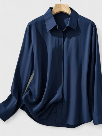 Celeste | Women’s Elegant Satin Long Sleeve Blouse