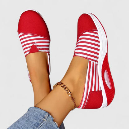 Julia | Women’s Orthopedic Striped Slip On Loafers