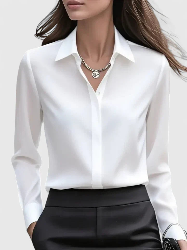 Celeste | Women’s Elegant Satin Long Sleeve Blouse
