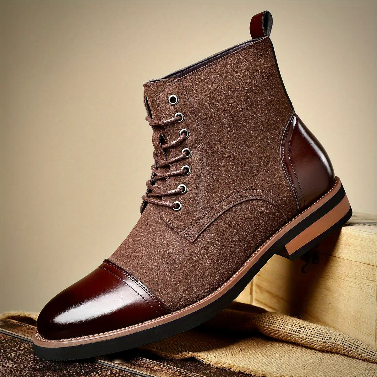 Mason | Men’s Lace-Up Ankle Boots with Pull Tab