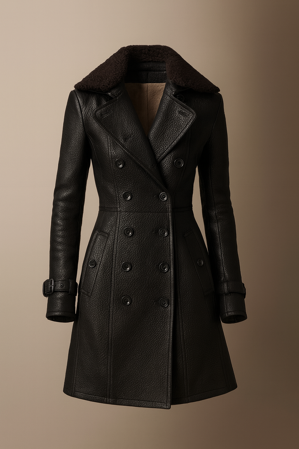 Vivianne | Women’s Long Trench Coat with Stylish Collar and Belt