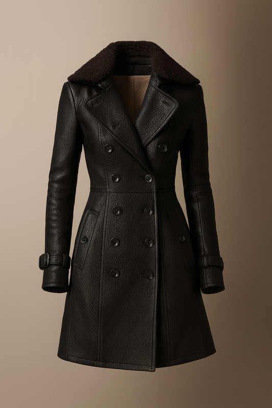 Vivianne | Women’s Long Trench Coat with Stylish Collar and Belt