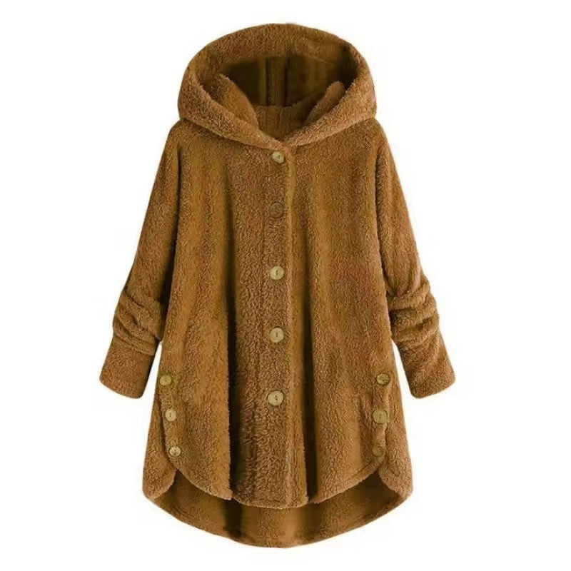 Elayne | Women’s Oversized Hooded Winter Button Coat