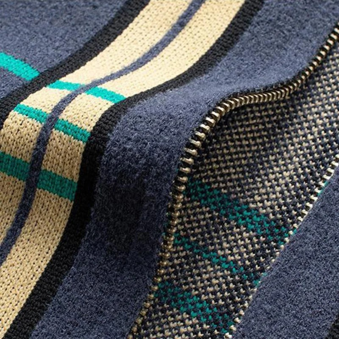 Bennett | Men’s Plaid Knit Cardigan with Zip Front