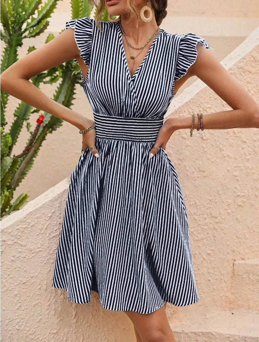 Brynn | Women’s Striped Airy Midi Sundress