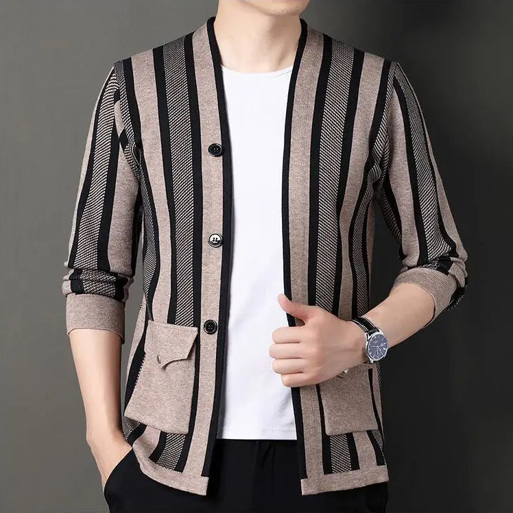 Sawyer | Men’s Striped Knit Cardigan with Button Front