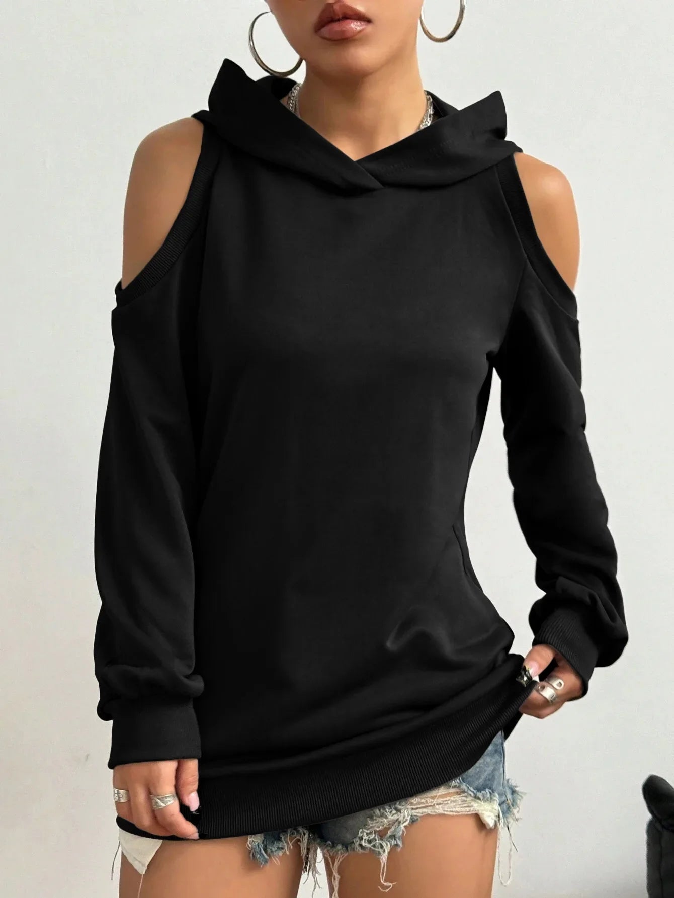 Riley | Women’s Off-Shoulder Hooded Sweatshirt