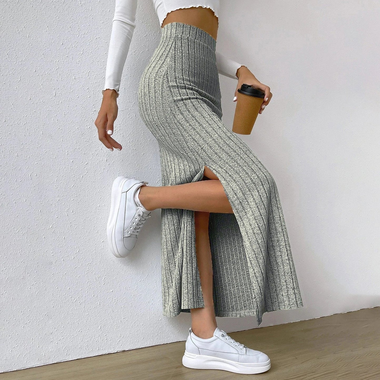 Estelle | Women’s Textured Knit Maxi Skirt