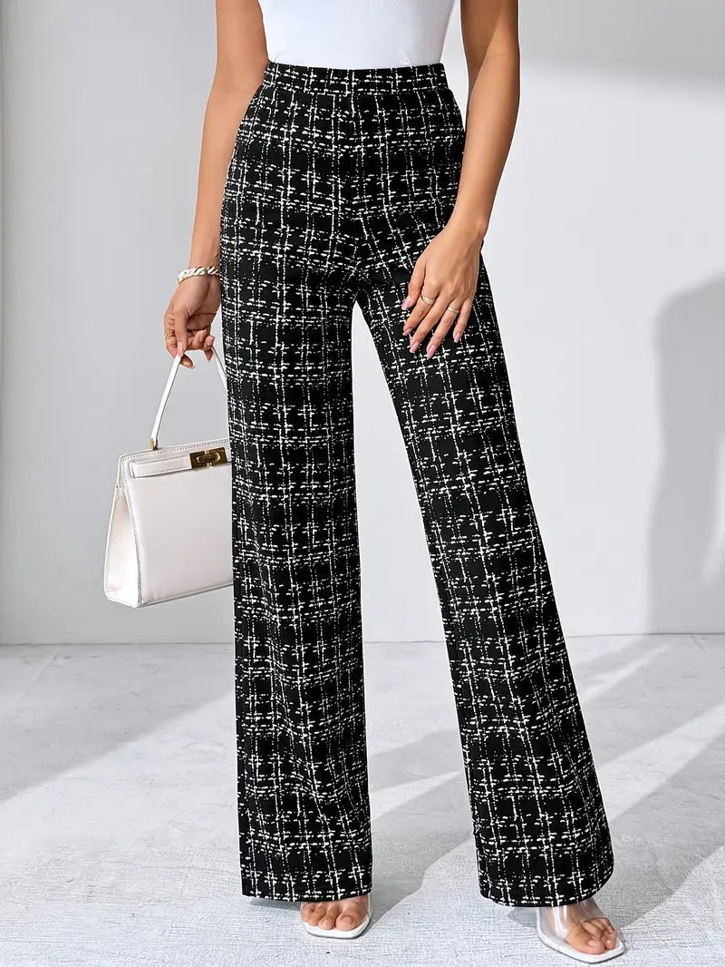 Danica | Women’s Tweed Plaid Flare Pants