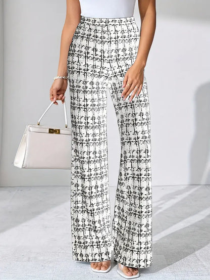 Danica | Women’s Tweed Plaid Flare Pants