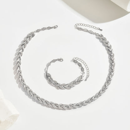 Aubrielle | Women’s Elegant Rhinestone Necklace Bracelet Set