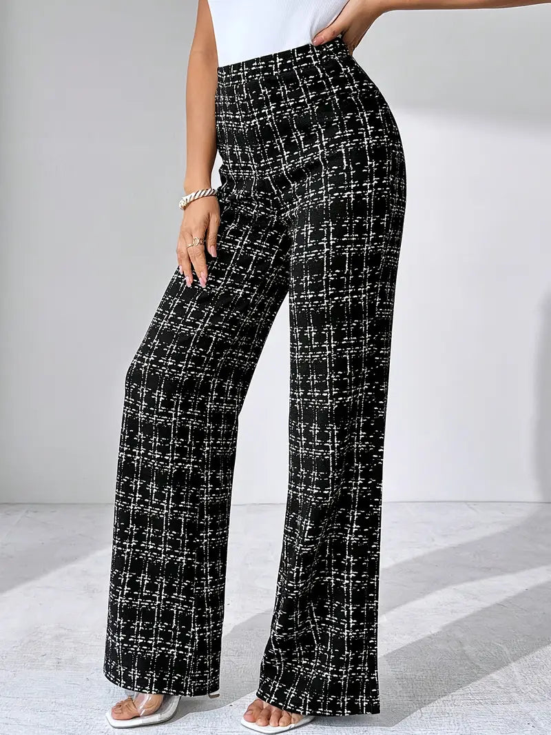 Danica | Women’s Tweed Plaid Flare Pants