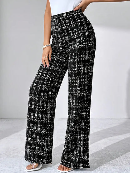 Danica | Women’s Tweed Plaid Flare Pants