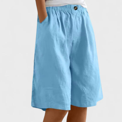 Avelyn | Women’s Elegant Linen Wide Leg Shorts