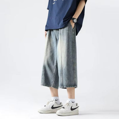 Mason | Men’s Wide-Leg Cropped Denim Shorts