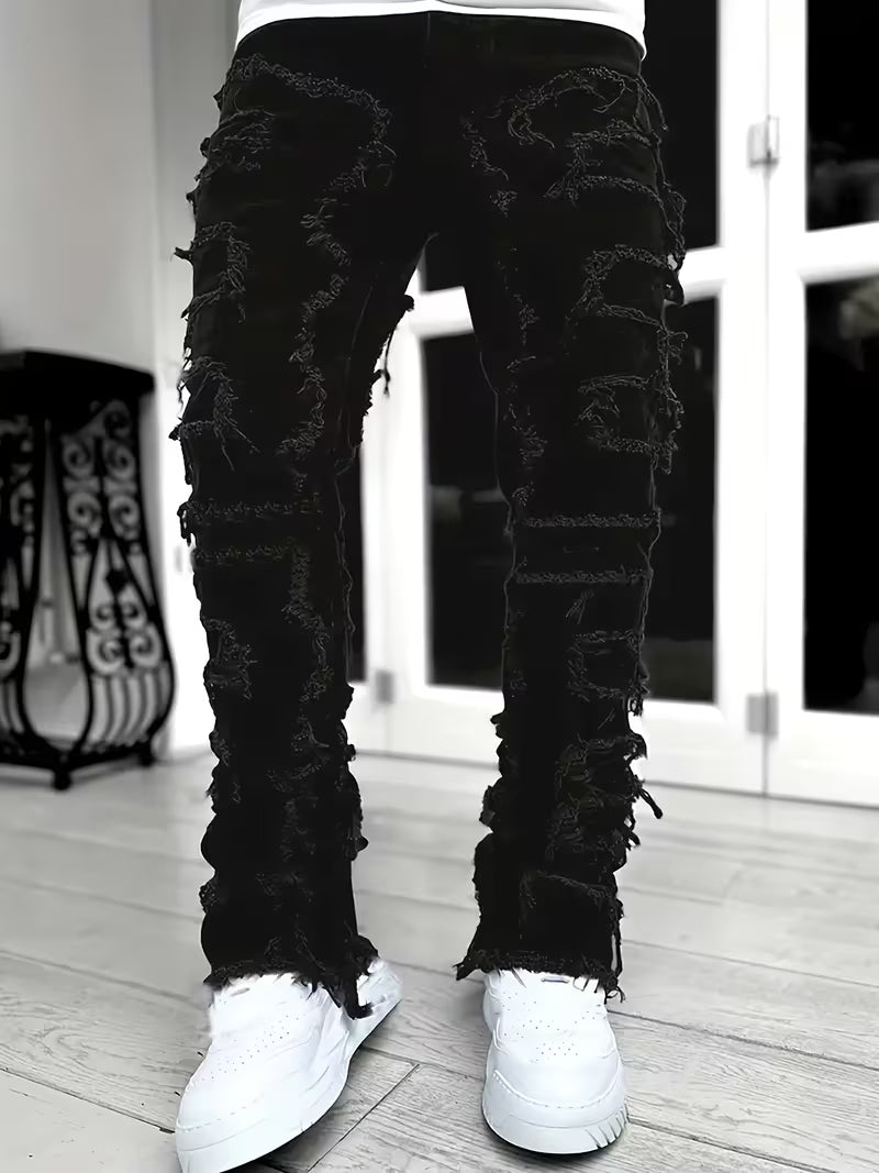 Jaxon | Men’s Distressed Layered Denim Jeans