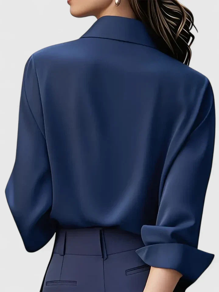 Celeste | Women’s Elegant Satin Long Sleeve Blouse