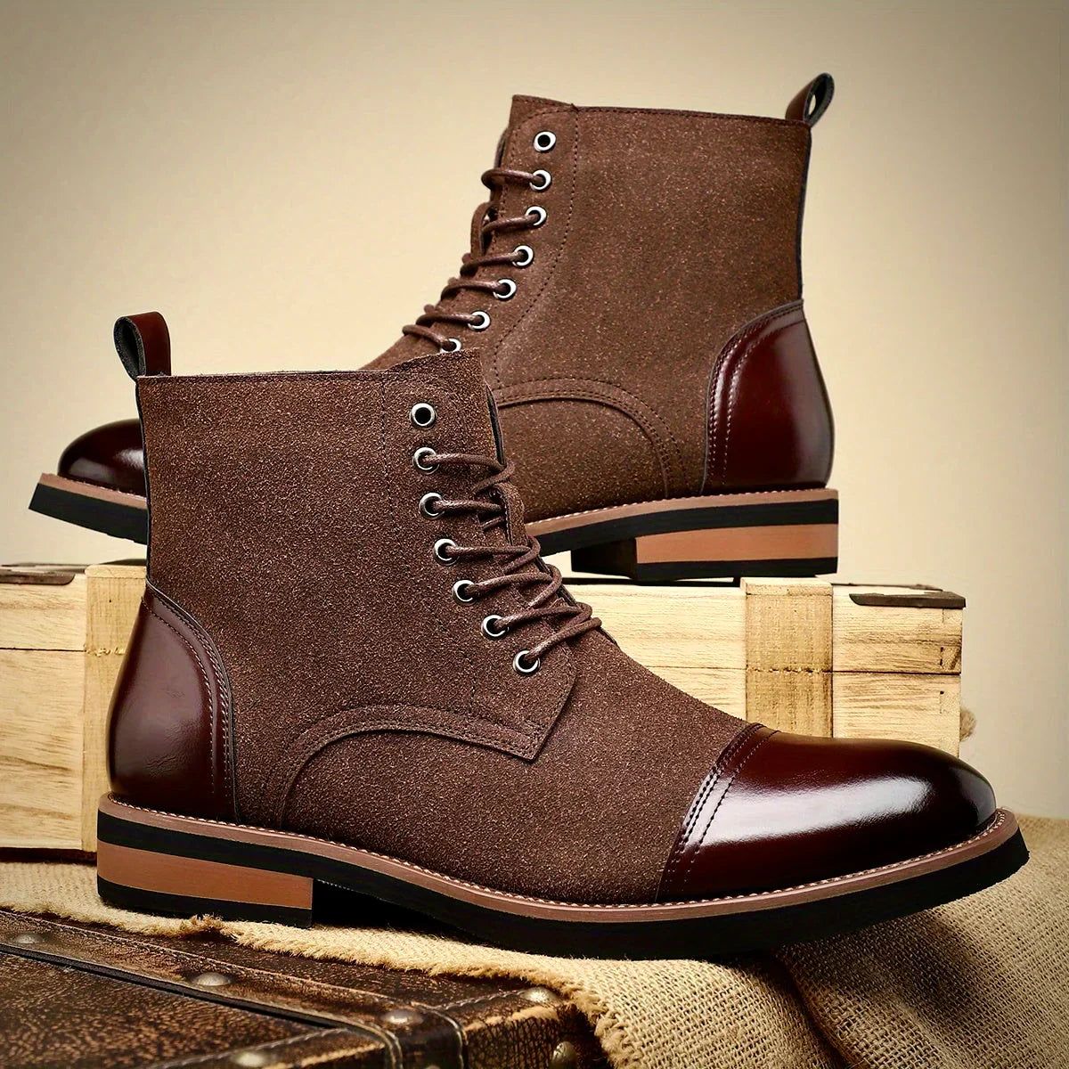 Mason | Men’s Lace-Up Ankle Boots with Pull Tab