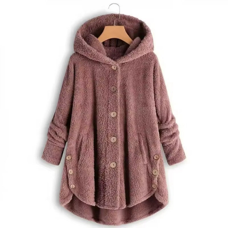 Elayne | Women’s Oversized Hooded Winter Button Coat