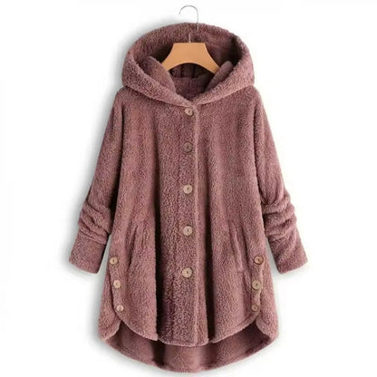 Elayne | Women’s Oversized Hooded Winter Button Coat