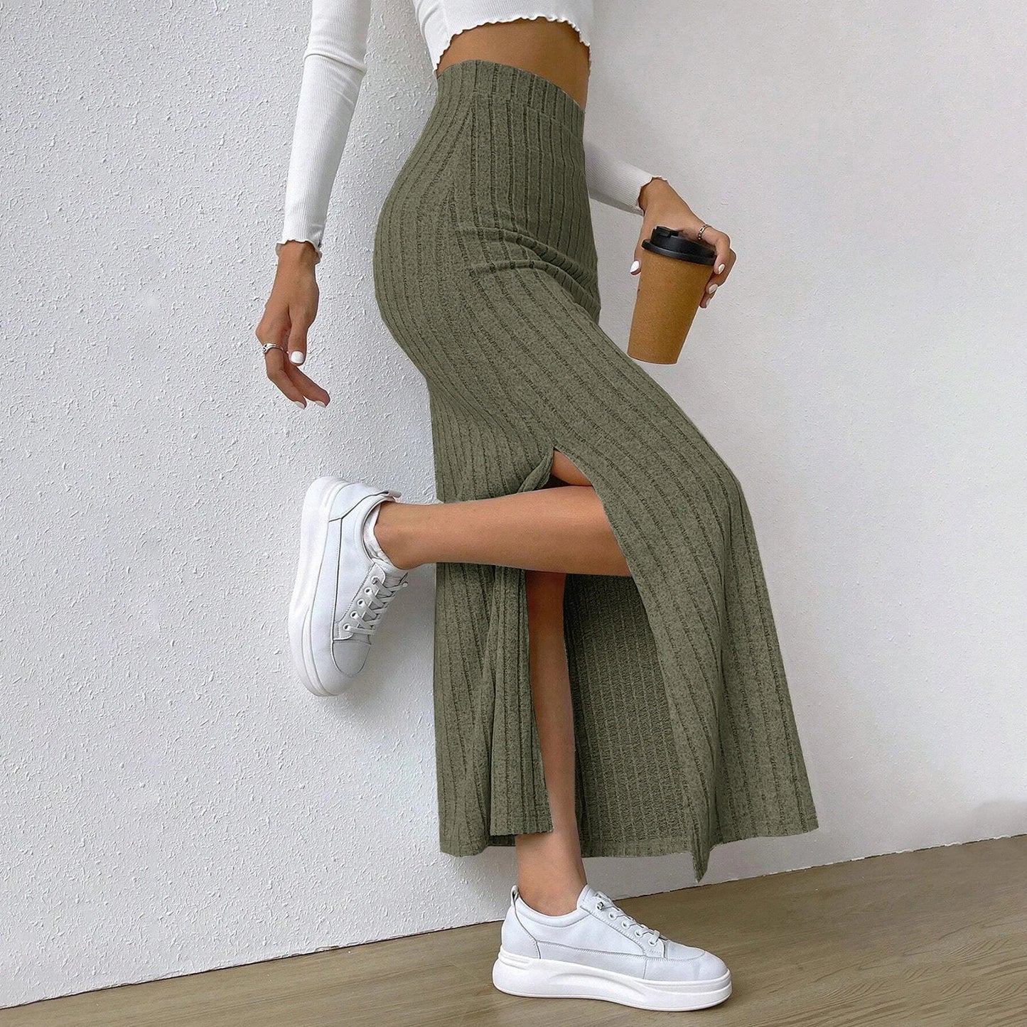 Estelle | Women’s Textured Knit Maxi Skirt
