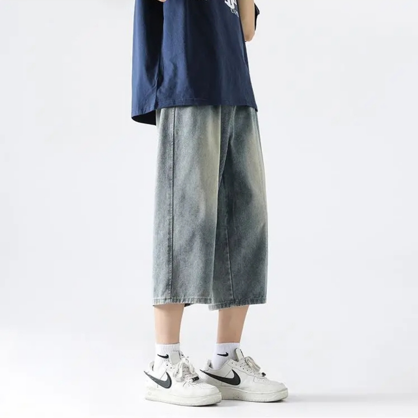 Mason | Men’s Wide-Leg Cropped Denim Shorts