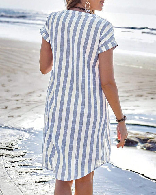 Clarissa | Women’s Striped Spring Midi Dress