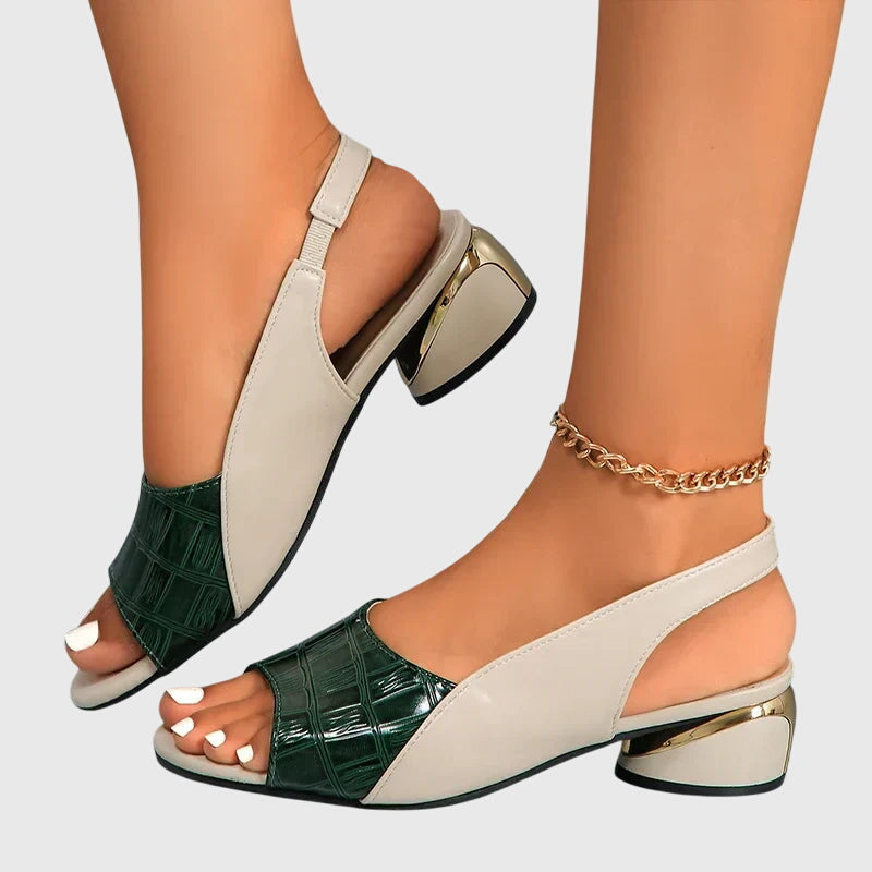 Ariana | Women’s Colorblock Peep Toe Slingback Heel Sandals