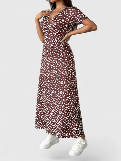 Annalise | Women’s Floral Flutter Sleeve Maxi Dress