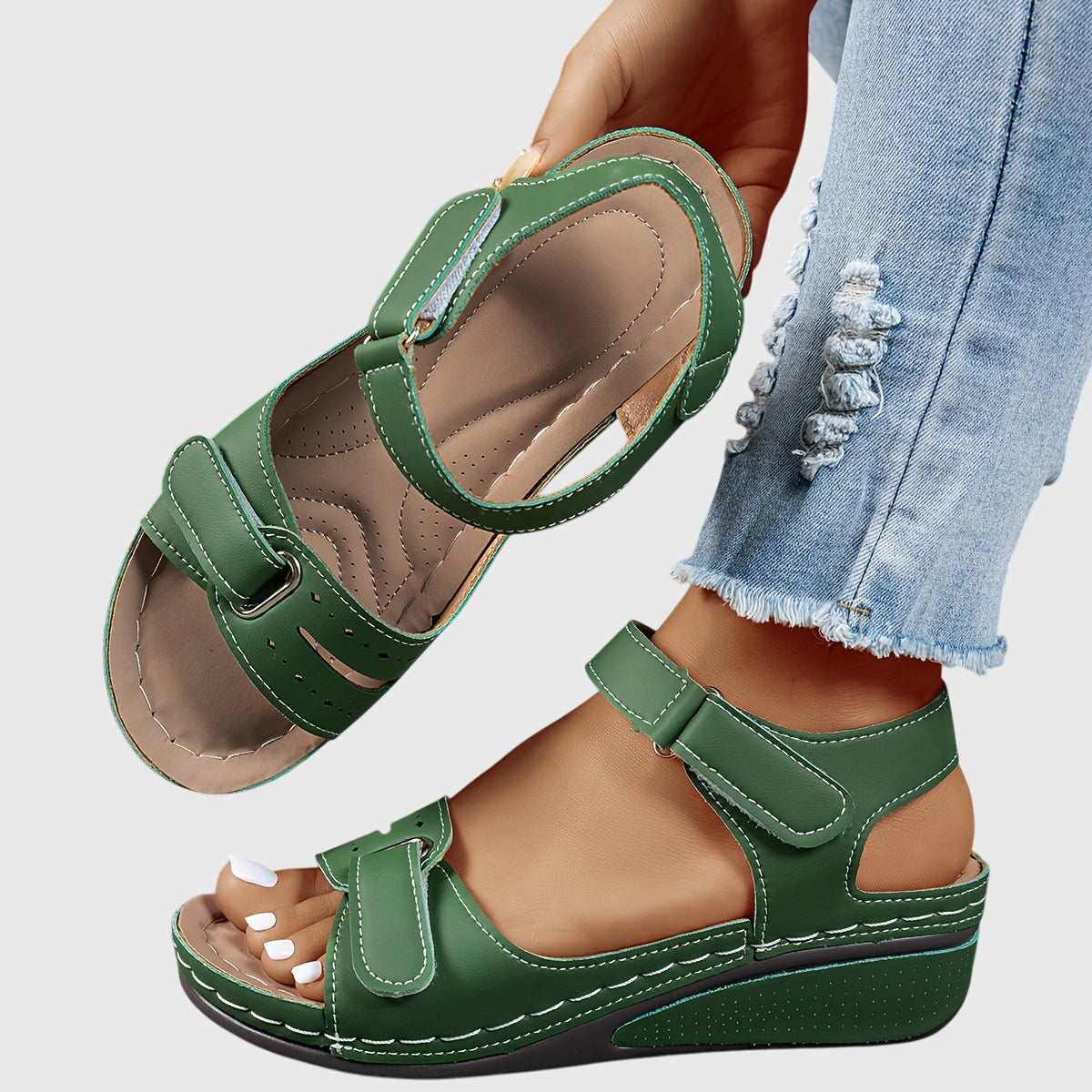 Reagan | Women’s Orthopedic Adjustable Wedge Sandals
