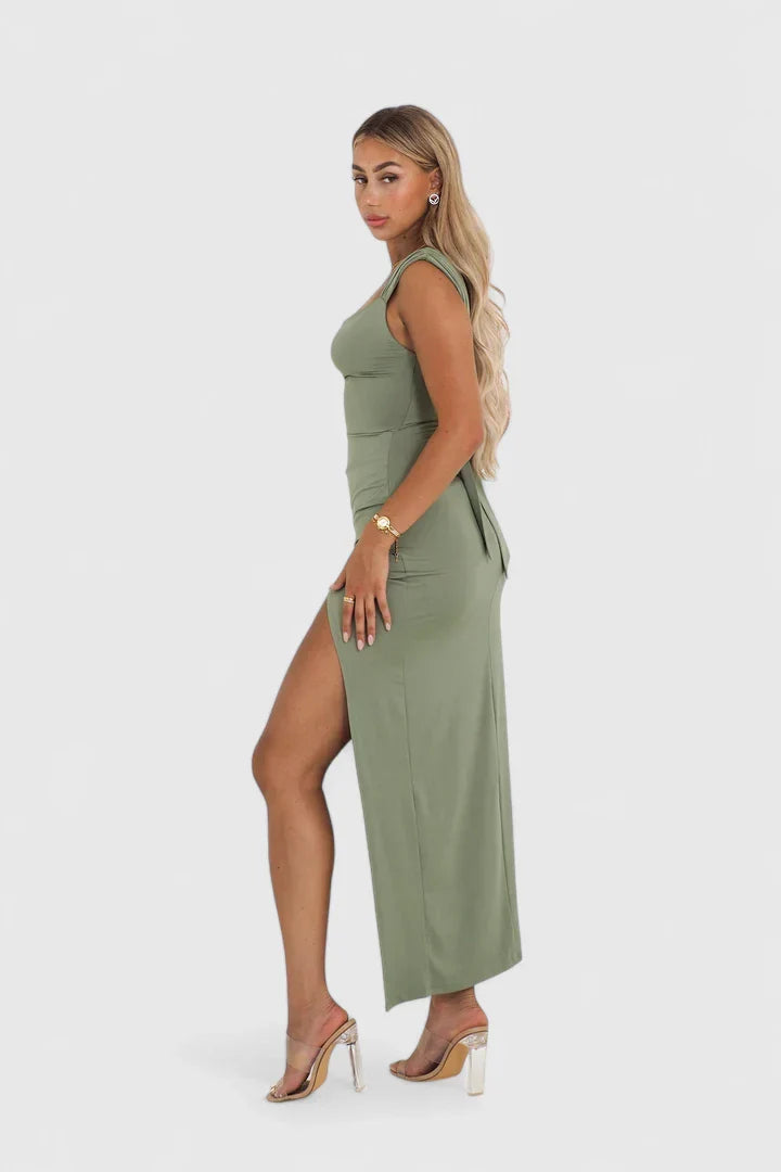 Shynna | Women’s Elegant Sleeveless Slit Maxi Dress