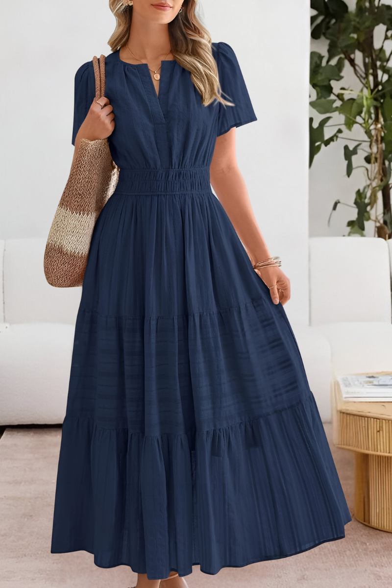 Tessa | Women’s Boho Midi Dress with Button Front
