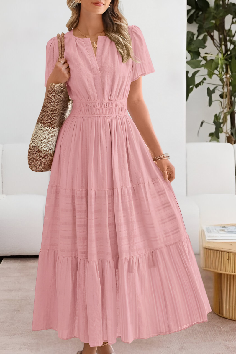 Tessa | Women’s Boho Midi Dress with Button Front