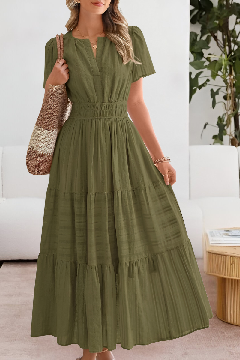 Tessa | Women’s Boho Midi Dress with Button Front