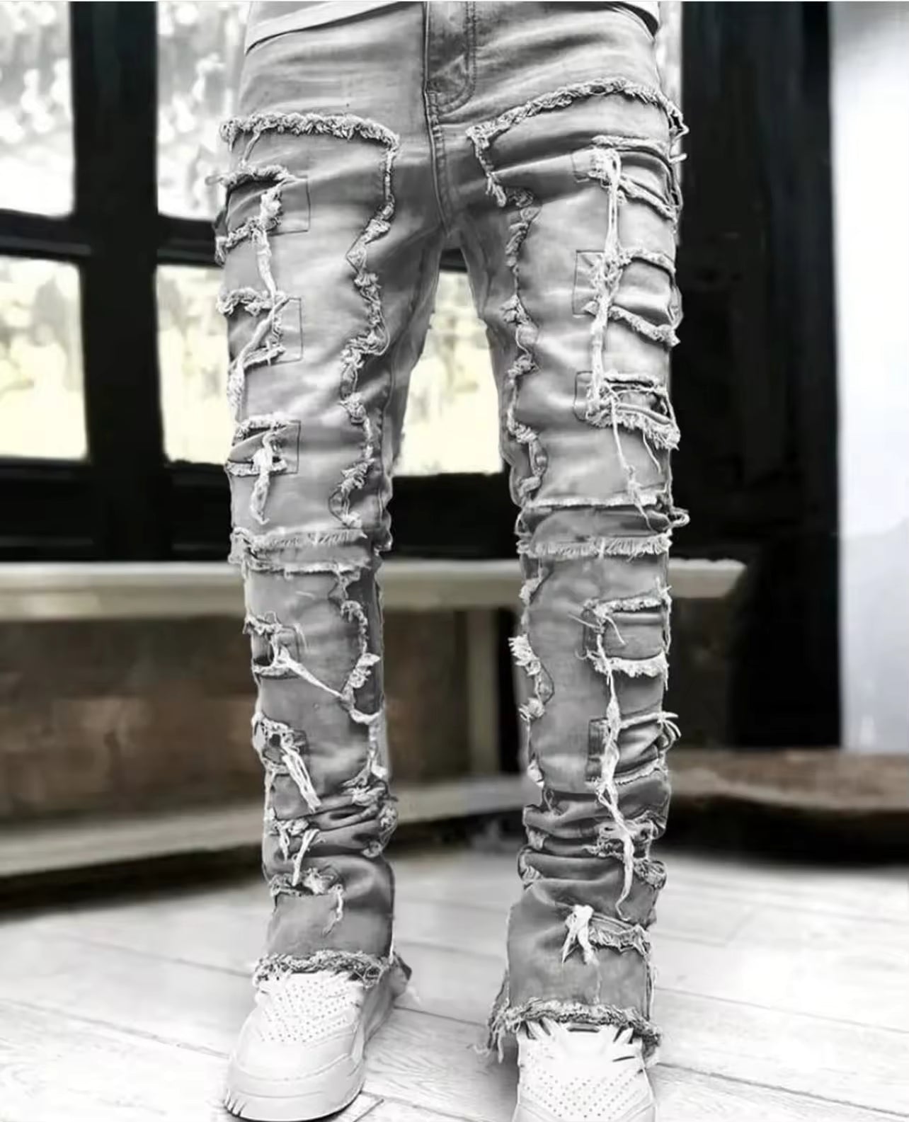 Jaxon | Men’s Distressed Layered Denim Jeans