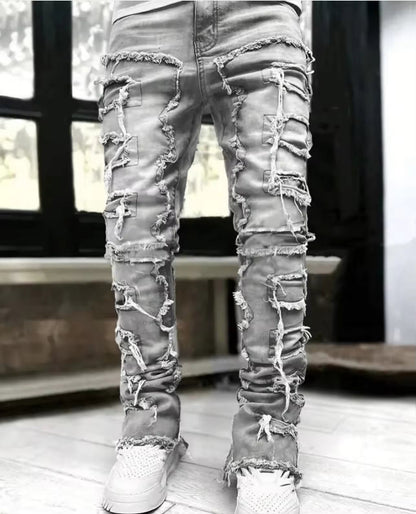 Jaxon | Men’s Distressed Layered Denim Jeans