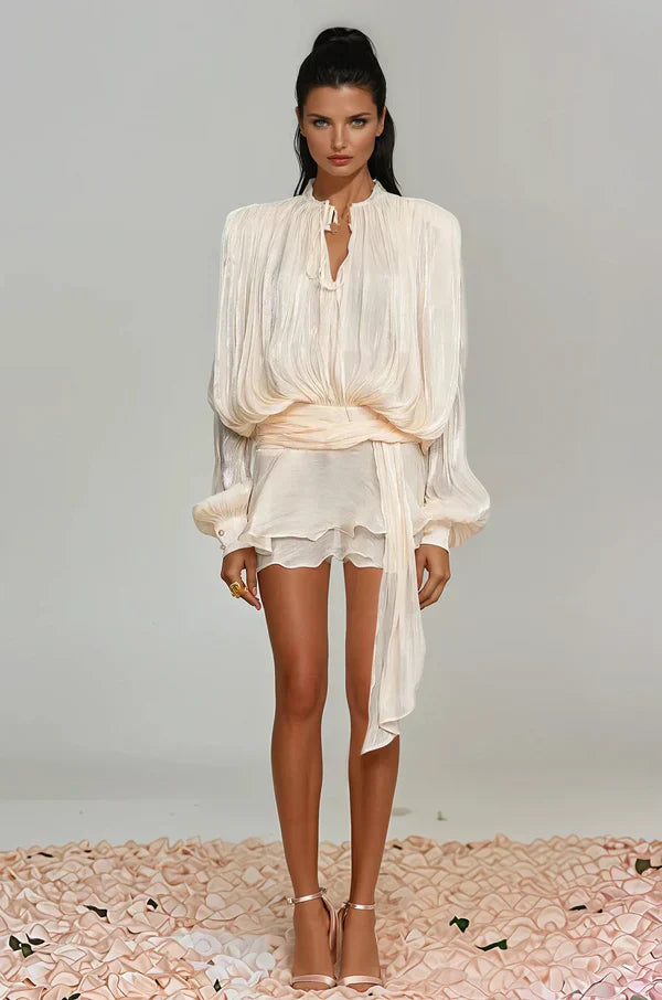 Tinsley | Women’s Ruffle Mini Dress with Statement Sleeves