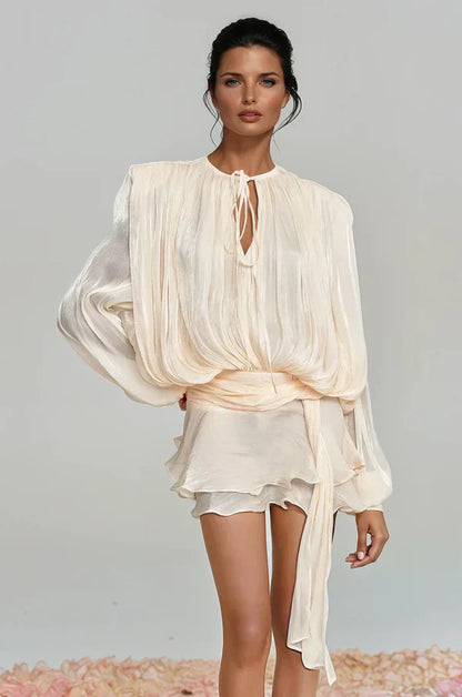 Tinsley | Women’s Ruffle Mini Dress with Statement Sleeves