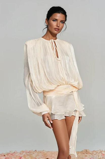 Tinsley | Women’s Ruffle Mini Dress with Statement Sleeves