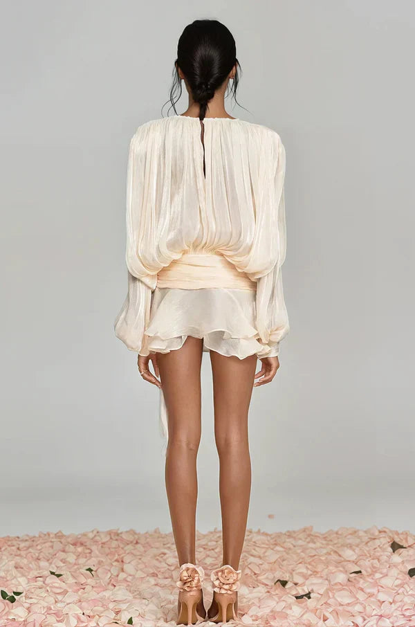 Tinsley | Women’s Ruffle Mini Dress with Statement Sleeves