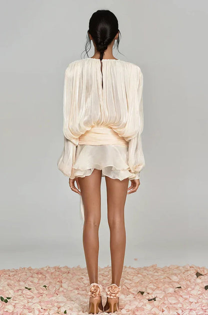 Tinsley | Women’s Ruffle Mini Dress with Statement Sleeves