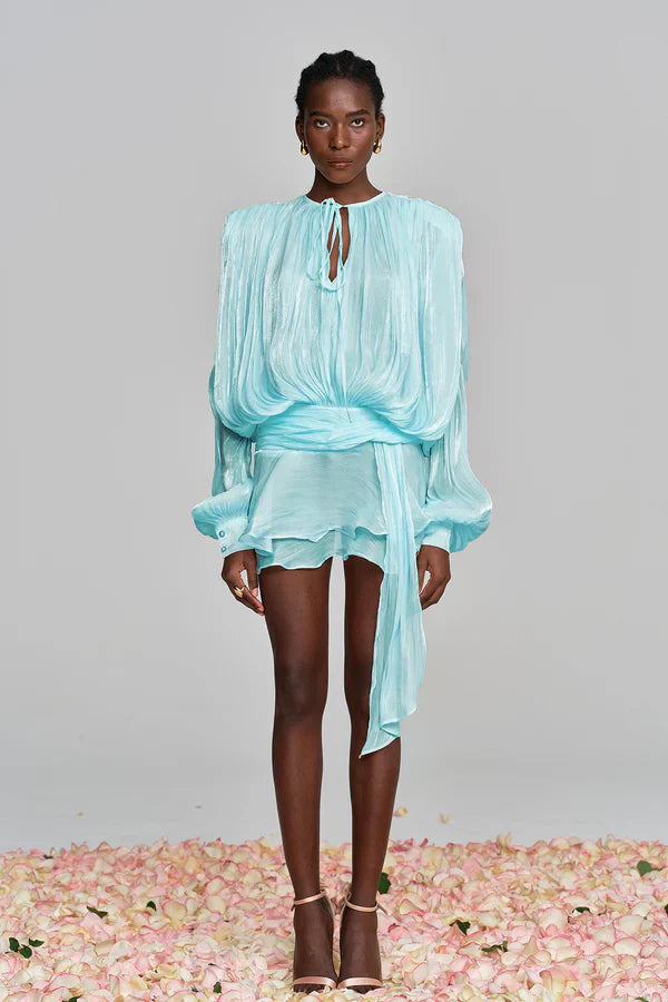 Tinsley | Women’s Ruffle Mini Dress with Statement Sleeves