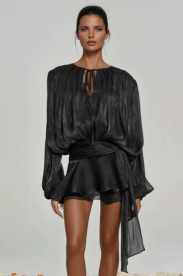 Tinsley | Women’s Ruffle Mini Dress with Statement Sleeves