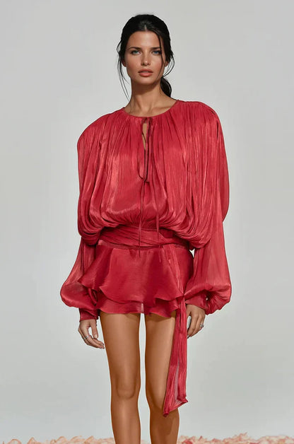Tinsley | Women’s Ruffle Mini Dress with Statement Sleeves
