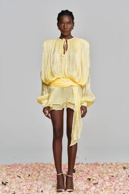 Tinsley | Women’s Ruffle Mini Dress with Statement Sleeves