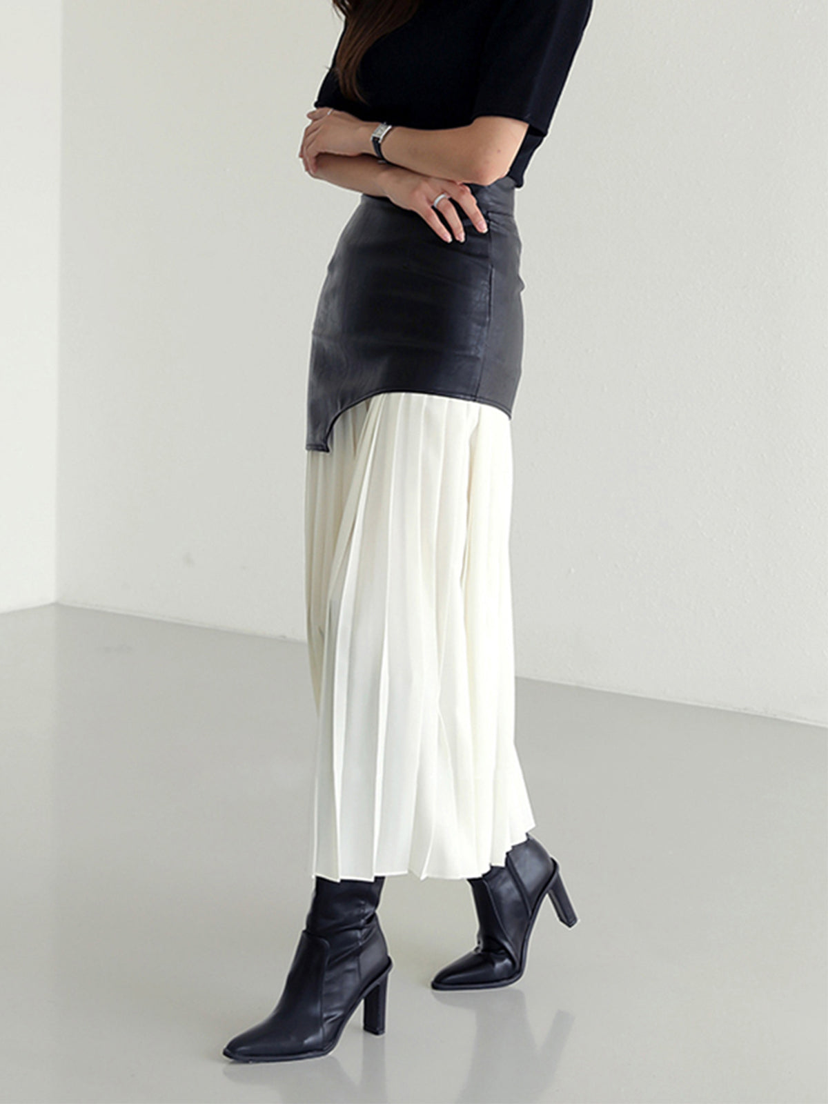 Hollis | Women’s Asymmetrical Pleated Midi Skirt